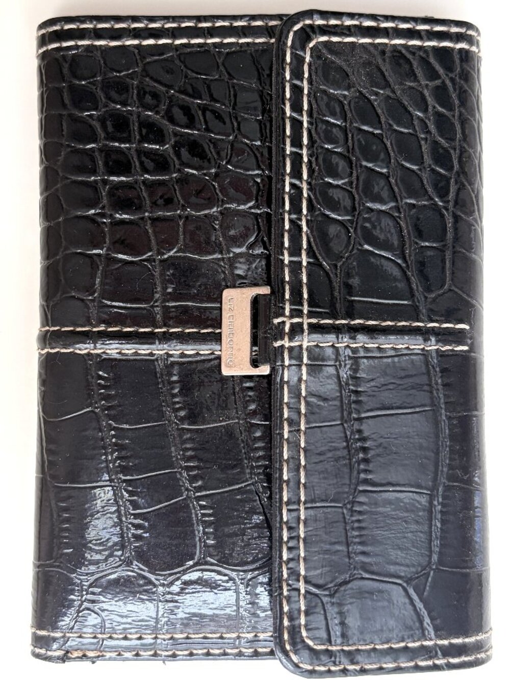NWOT Liz Claiborne Black Croc-Embossed Wallet